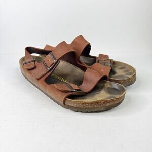 Birkenstock Milano Heel Strap Leather Sandals Brown Regular/Wide Mens 11